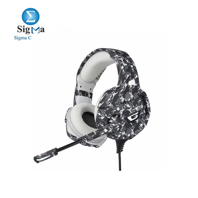 ONIKUMA K5 CAMOUFLAGE Gaming Headset with Mic  Noise Canceling   Blue LED Light For Mobile PC PS4 Mac  Xbox One