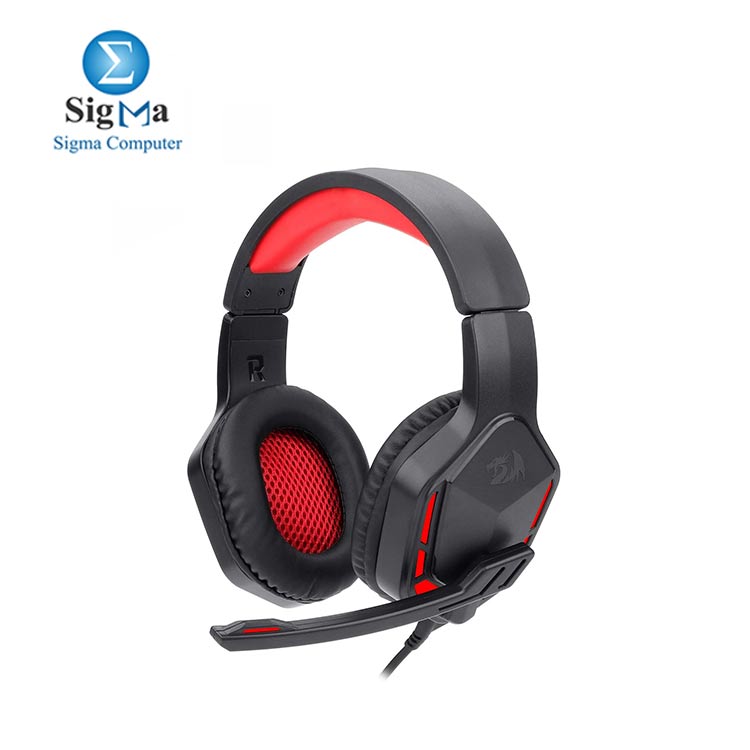 Redragon H220 THEMIS Wired Gaming Headset, Stereo Surround-Sound, Noise Cancelling with Mic Red LED Light