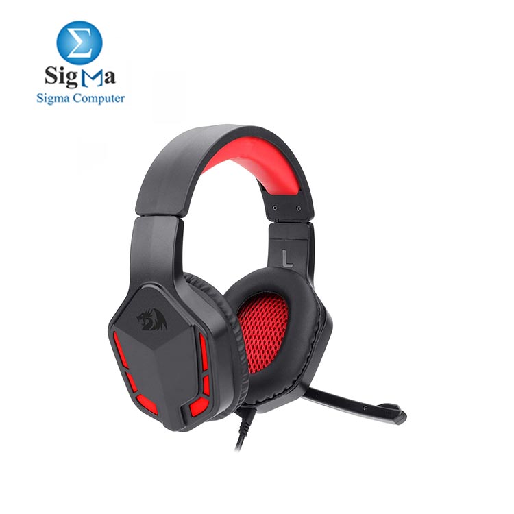 Redragon H220 THEMIS Wired Gaming Headset  Stereo Surround-Sound  Noise Cancelling with Mic Red LED Light