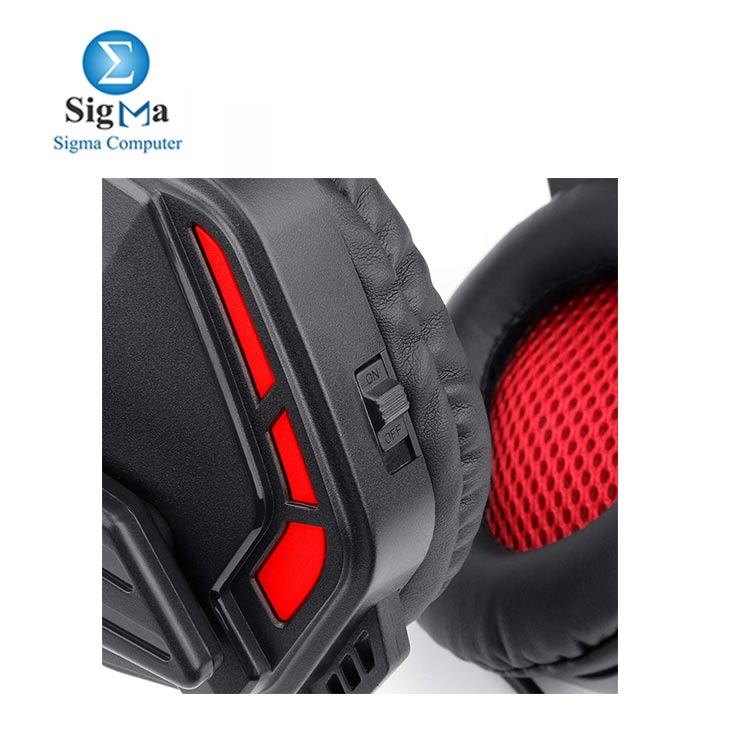 Redragon H220 THEMIS Wired Gaming Headset  Stereo Surround-Sound  Noise Cancelling with Mic Red LED Light