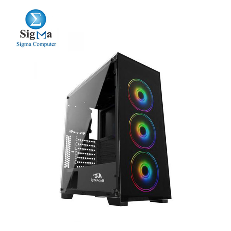 REDRAGON  Gaming PC Case GC-618   REDRAGON 600W PSU 3 FANS RAINBOW LED