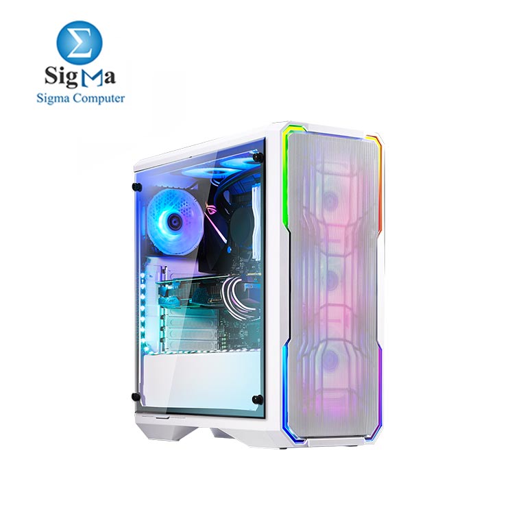 BitFenix Enso Mesh Case , Mesh Front Panel, Tempered Glass Window Side Panel white 2 FAN