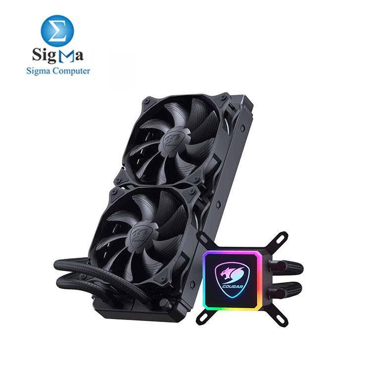 COUGAR Aqua 240 High-Performance CPU Liquid Cooler  Dazzling RGB LED Pump Head