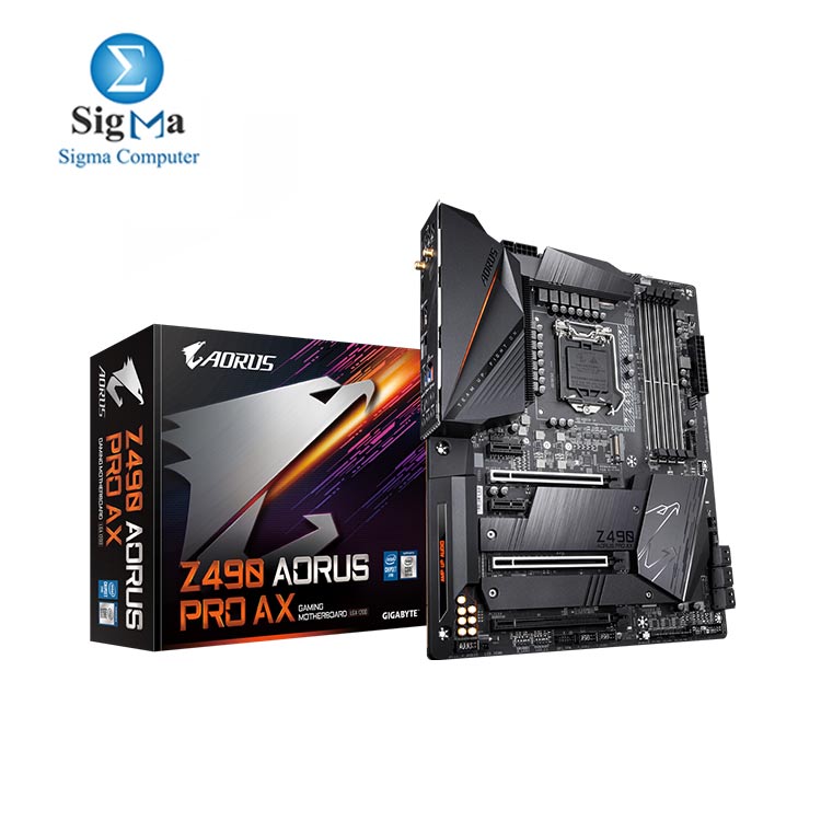 AORUS Z490 PRO AX Motherboard Intel LGA1200-Z490-ATX-Intel 2.5G LAN-Direct 12 Phase Digital Power-Dual M.2-SATA 6Gb-s-USB 3.2 Gen 2-Intel WiFi 6