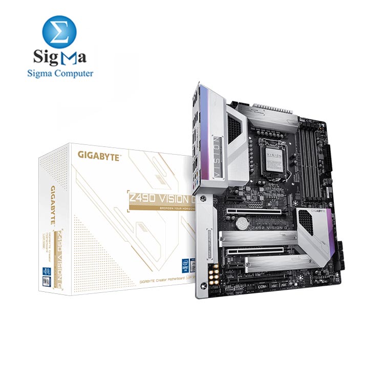 GIGABYTE Z490 VISION G LGA 1200 Intel Z490 ATX Motherboard with Dual M.2, SATA 6Gb/s, USB 3.2 Gen 2