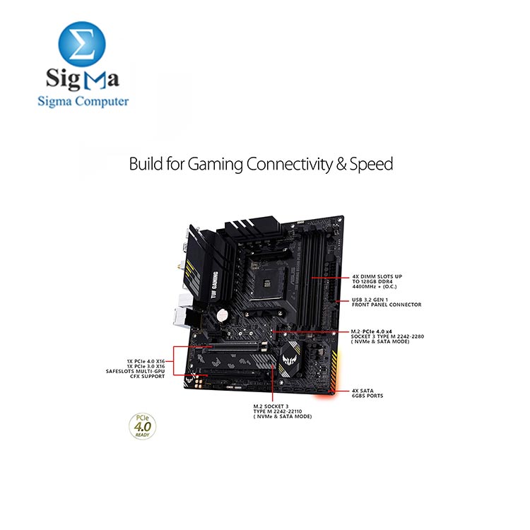  ASUS TUF Gaming B550M-PLUS AMD AM4  3rd Gen Ryzen Micro ATX Gaming Motherboard