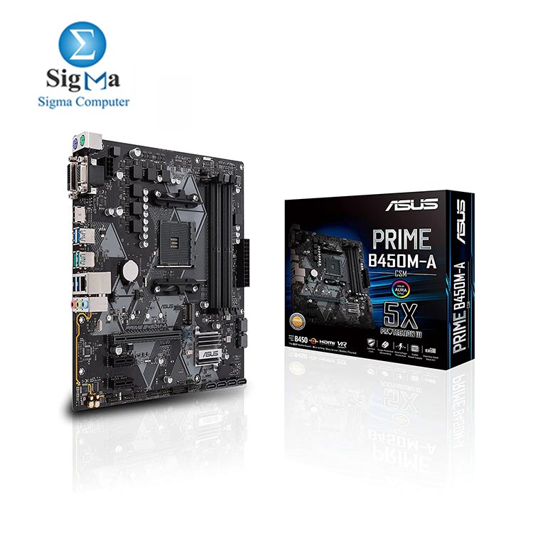 Asus Prime B450M-A AMD AM4 mATX motherboard with Aura Sync RGB header
