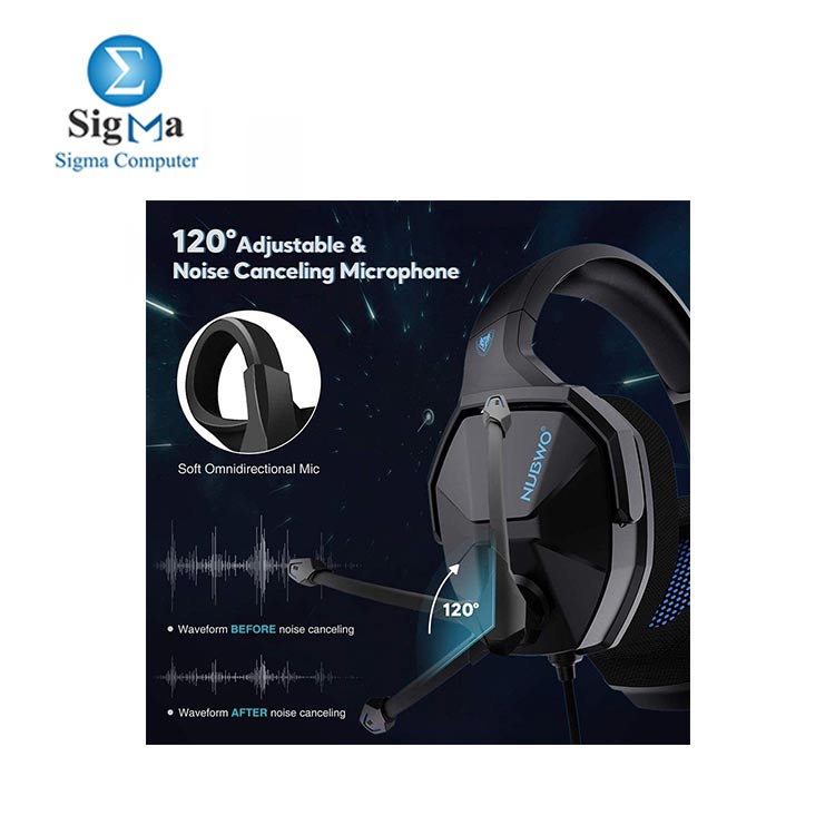 NUBWO N13 PC Gamer Headset Over-ear Gaming Headphones 3D Surround Earphone with Mic Noise Cancelling