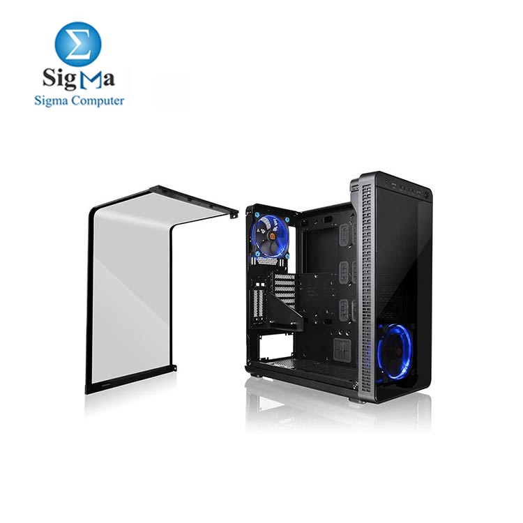 Thermaltake View 37 Riing E-ATX Mid Tower Computer Case with 2 Blue LED Fan