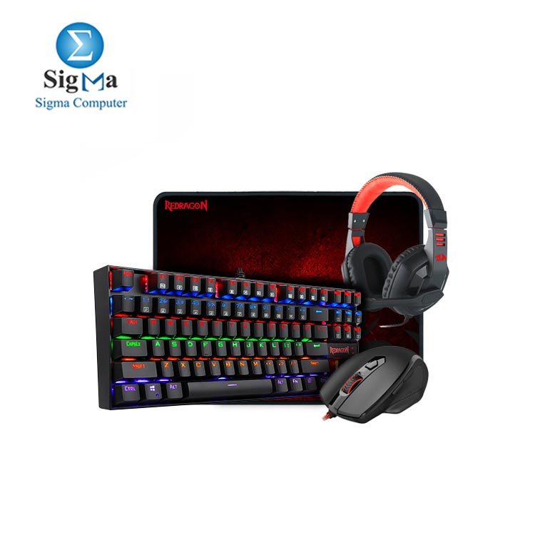 Redragon K552 M-Gaming Keyboard - H120 Wired Gaming Headset-M709-1 TIGER2 Gaming Mouse -  P016 GAMING MOUSE PAD