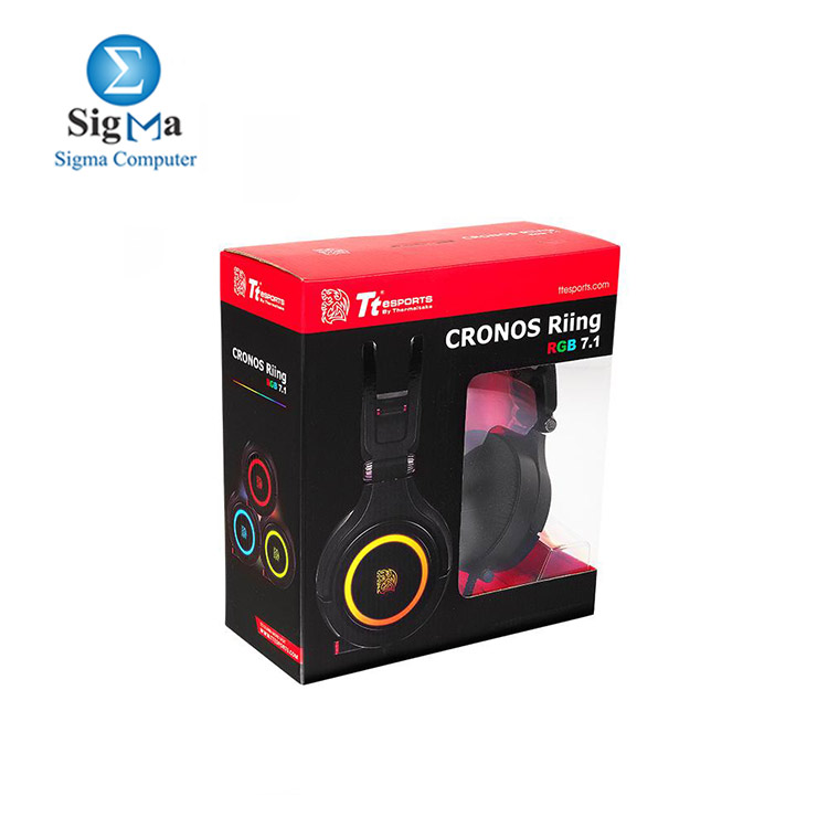 Tt eSPORTS Cronos Riing RGB 7.1 Premium Virtual Surround Sound, 16.8 Million 8 Lighting Effects RGB Color Gaming Headset