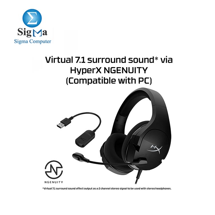 HyperX Cloud Stinger Core - Gaming Headset  for PC  7.1 Surround Sound  Noise Cancelling Microphone HHSS1C-AA-BK G