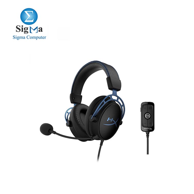 HyperX Cloud Alpha S - PC Gaming Headset, 7.1 Surround Sound Chat Mixer, Breathable Leatherette, Memory Foam, and Noise Cancelling Microphone - Blue (HX-HSCAS-BL/WW)