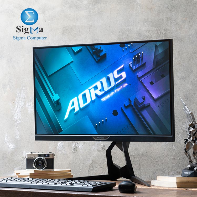 AORUS FI27Q-P 27 Frameless Gaming Monitor QHD 1440p 95 DCI-P3 Color Accurate IPS Panel 1ms 165 Hz HDR G-SYNC Compatible and FreeSync Premium Height Tilt Rotation Adjustable VESA