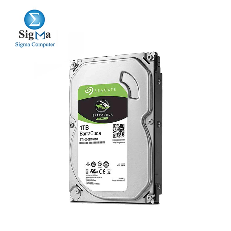 Seagate BarraCuda 1TB Internal Hard Drive HDD – 3.5 Inch SATA 6 Gb/s 7200 RPM 64MB Cache for Computer Desktop PC (ST1000DM010)