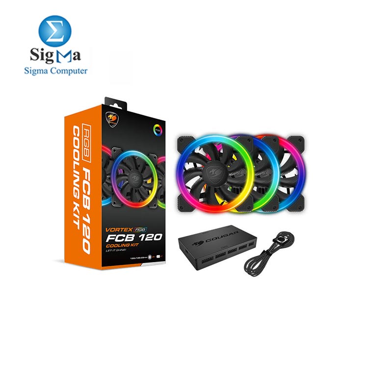 Cougar Hydraulic Vortex RGB FCB 120 mm Cooling Kit Included COUGAR Core Box C with Tri-Directional Lighting