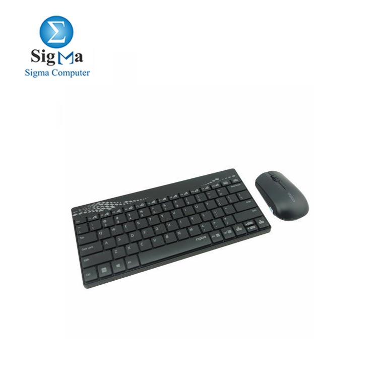 RAPOO 8000 Black Wireless Mouse & Keyboard Combo