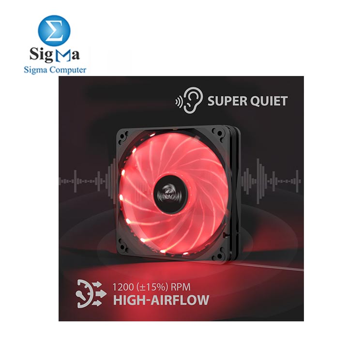 Redragon GC-F006 Computer Case 120mm PC Cooling Fan, RGB LED Quiet High Airflow Adjustable Color LED Fan