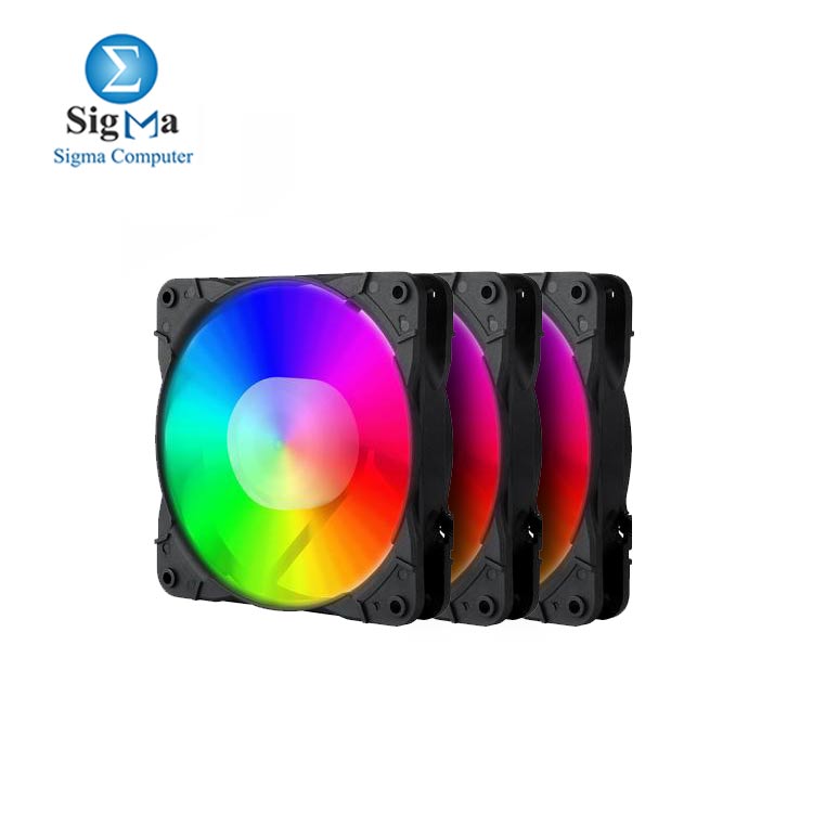 Redragon GC-F007 Computer Case 3x 120mm PC Cooling Fan, RGB LED Quiet High Airflow Adjustable Color LED Fan