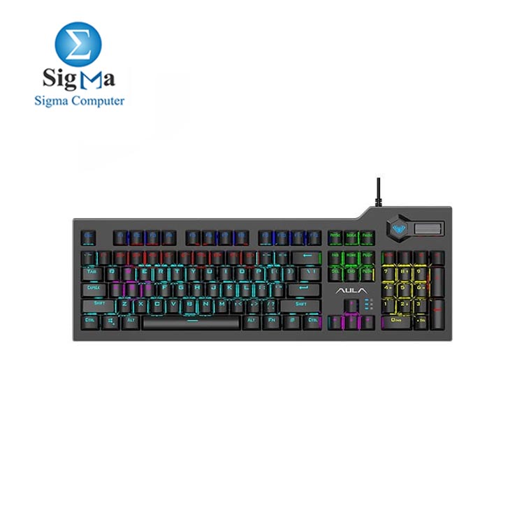 AULA F2063 Keyboard Gaming Multimedia Mechanical – RGB Macro Software Blue Switch