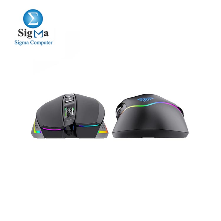  AULA F805 RGB Gaming Mouse Wired 6400DPI 7 Programmable Buttons Backlit Ergonomic Gamer Mouse