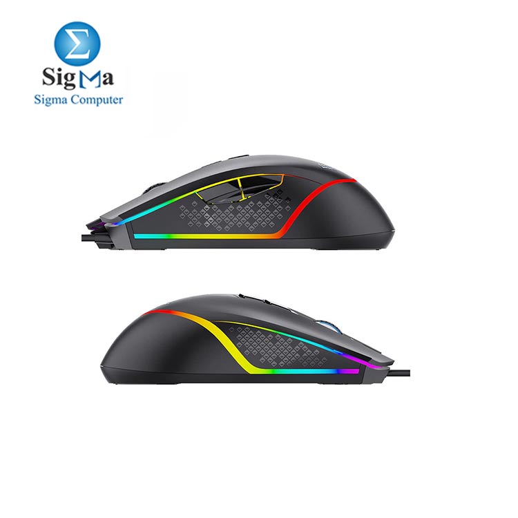  AULA F805 RGB Gaming Mouse Wired 6400DPI 7 Programmable Buttons Backlit Ergonomic Gamer Mouse