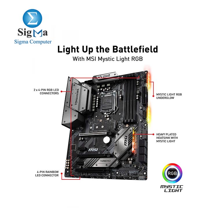 MSI MAG Z390 Tomahawk LGA1151 (Intel 8th and 9th Gen) M.2 USB 3.1 Gen 2 DDR4 Gaming Motherboard 