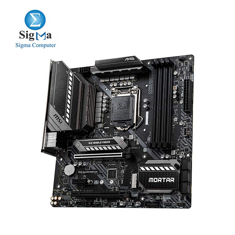 MSI MAG B460M Mortar Gaming Motherboard  mATX  10th Gen Intel Core  LGA 1200 Socket  DDR4  CFX