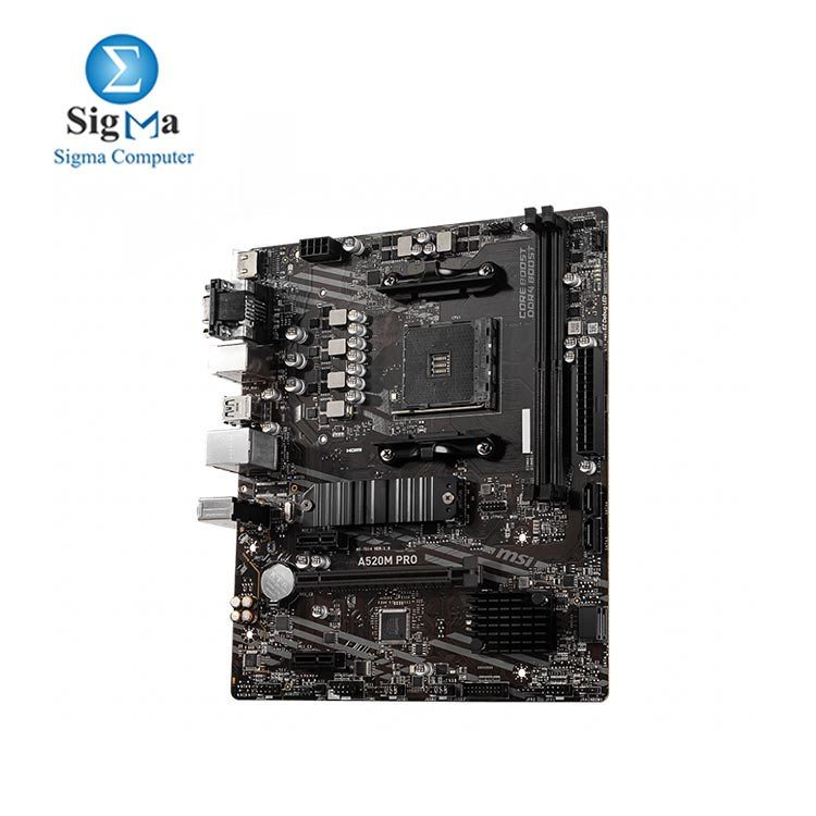 MSI A520M PRO Gaming Motherboard (AMD AM4, DDR4, PCIe 4.0, SATA 6Gb/s, Dual M.2, USB 3.2 Gen 1, HDMI/DP, Micro-ATX) 