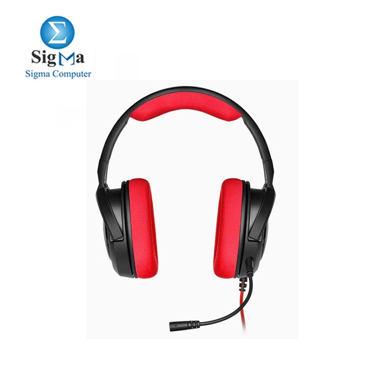 Corsair HS35 - Stereo Gaming Headset - Discord Certified - Memory Foam Earcups – Red