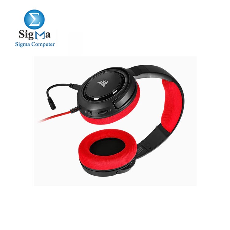 Corsair HS35 - Stereo Gaming Headset - Discord Certified - Memory Foam Earcups – Red