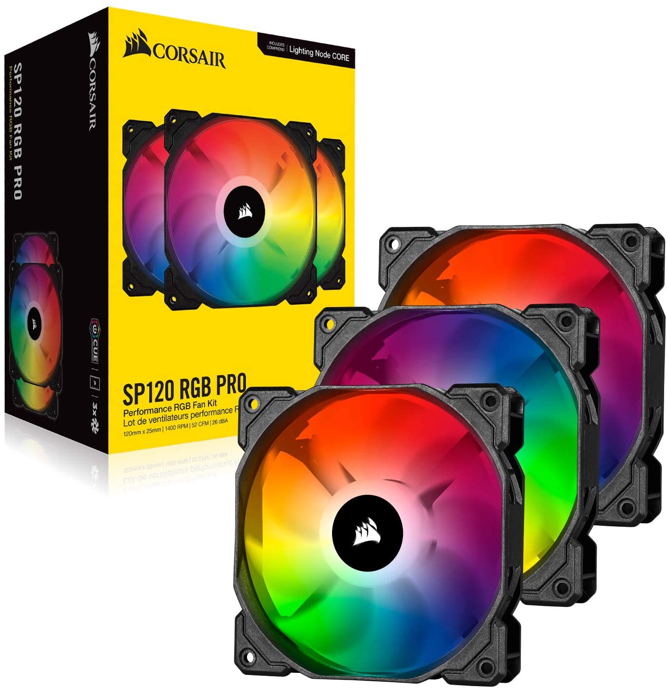 Corsair iCUE SP120 RGB Pro Performance 120mm Triple Fan Kit with Lighting