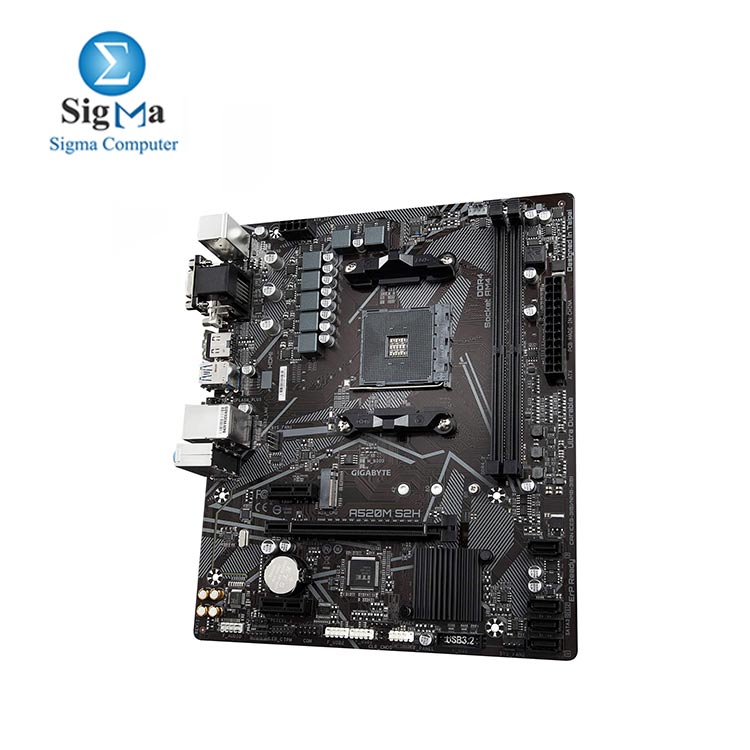 Gigabyte A520M S2H (AMD Ryzen AM4/MicroATX/4+3 Phases Digital PWM/Gigabyte Gaming