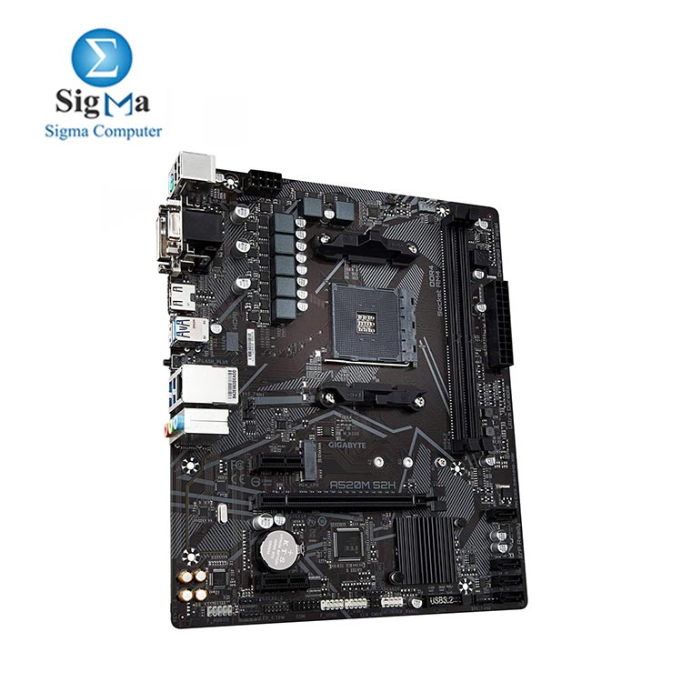 Gigabyte A520M S2H (AMD Ryzen AM4/MicroATX/4+3 Phases Digital PWM/Gigabyte Gaming