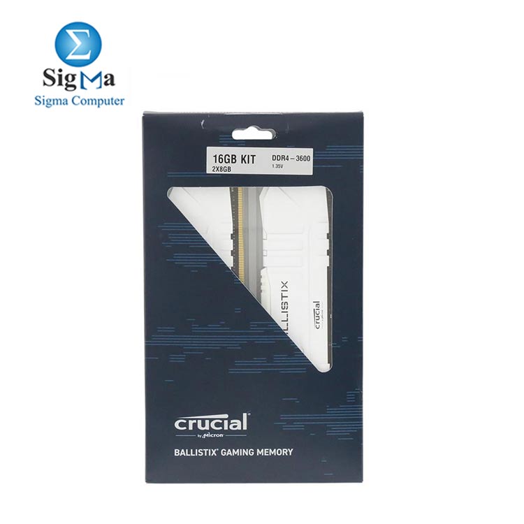 Crucial Ballistix 16GB Kit  2 x 8GB  DDR4-3600 Desktop Gaming Memory  White 