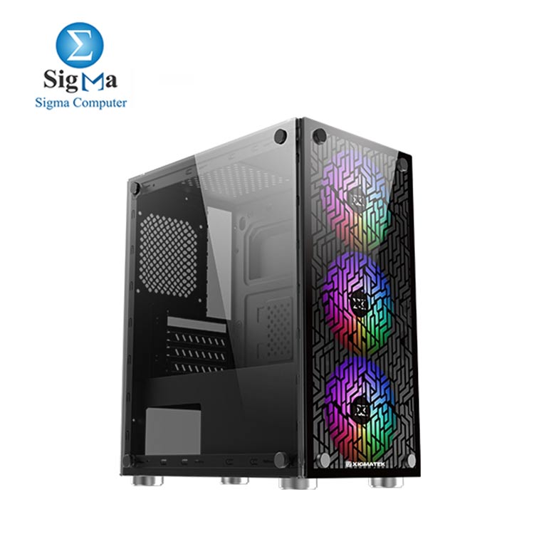 CASE Xigmatek Mini Tower Micro ATX Case Nyx-3F with Glass Panels  Black 