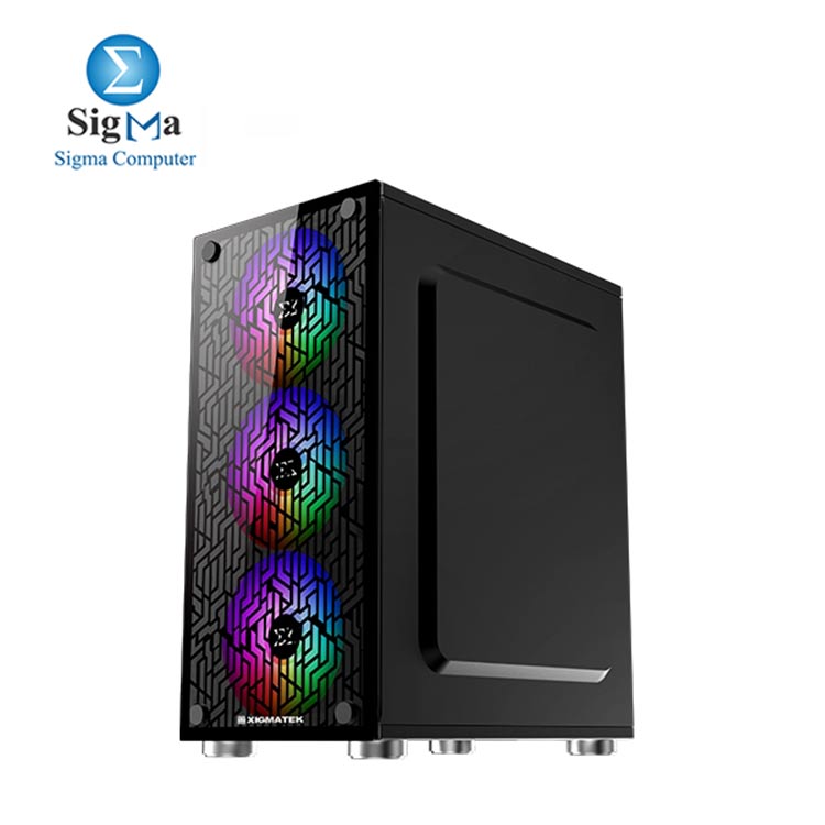 CASE Xigmatek Mini Tower Micro ATX Case Nyx-3F with Glass Panels (Black)