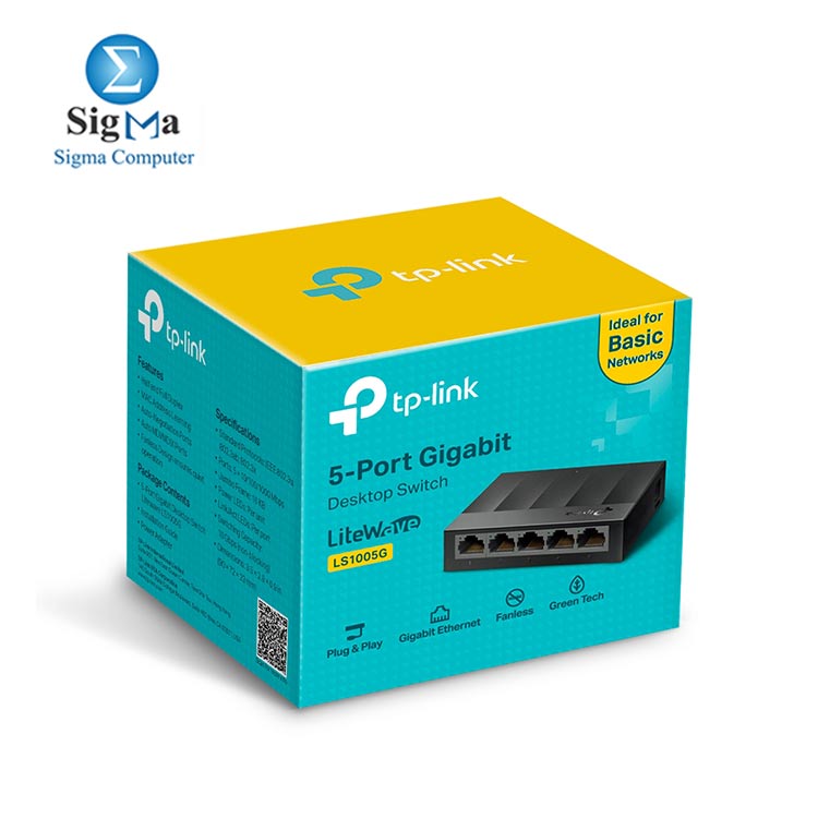 TP-Link Litewave 5 Port Gigabit Ethernet Switch   Desktop Ethernet Splitter   Plastic Case   Unshielded Network Switch   Plug   Play   Fanless Quiet   Unmanaged  LS1005G 