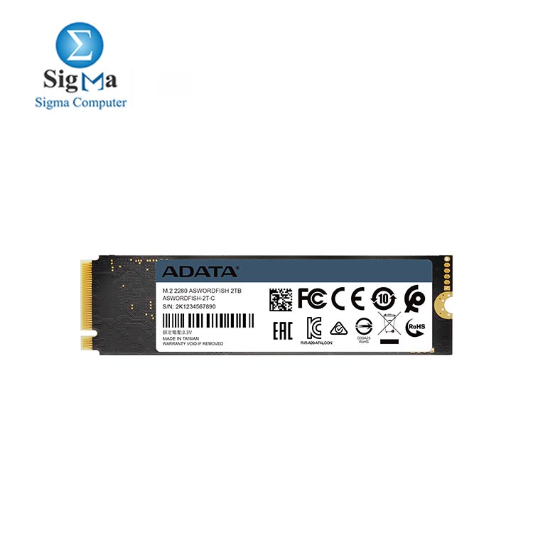 ADATA Swordfish 500GB 3D NAND PCIe Gen3x4 NVMe M.2