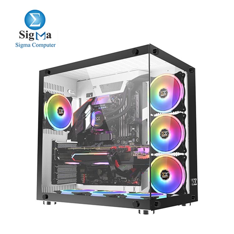 XIGMATEK Aquarius Plus  white  MID-TOWER Gaming Case 7 ARGB fans 