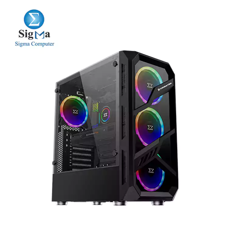 Xigmatek LAMIYA MID-TOWER Gaming Case (ATX, USB3.0x1+USB2.0x2, Front & Left TG, 4PCS CY120 Fan, Frontx3+Rearx1