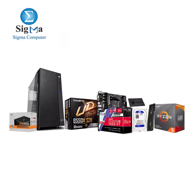 BUNDLE (B550M - RYZEN 5 3500X - SAPPHIRE  RX5500XT - 8GB DDR4 3200MHz - 240GB  A400 - WD Blue 1TB - Deepcool matrexx 55 mesh+DN500 POWER)