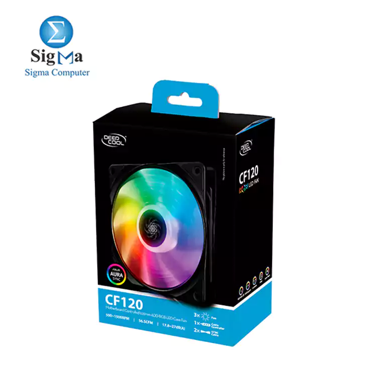 DEEPCOOL CF 120 - 3 IN 1 Addressable RGB, Motherboard SYNC by 5V ADD RGB 3-pin Header