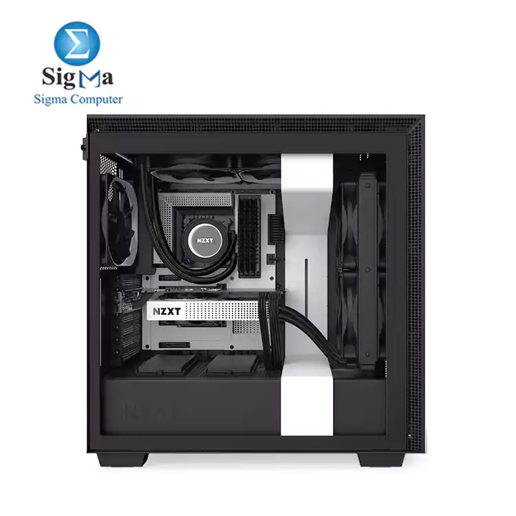 NZXT H710 - CA-H710B-W1 - ATX Mid Tower 3F 120mm - 1F 140mm PC Gaming Case  White Black