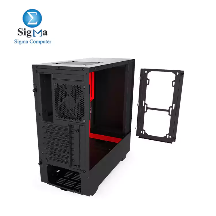 NZXT H510 - CA-H510B-BR - Compact ATX Mid-Tower 2 FANS 120MM PC Gaming Case Black Red