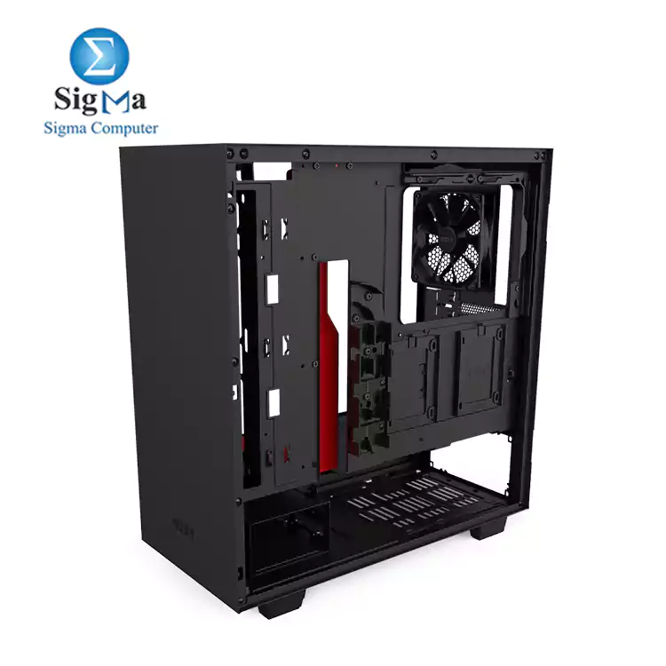 NZXT H510 - CA-H510B-BR - Compact ATX Mid-Tower 2 FANS 120MM PC Gaming Case Black/Red