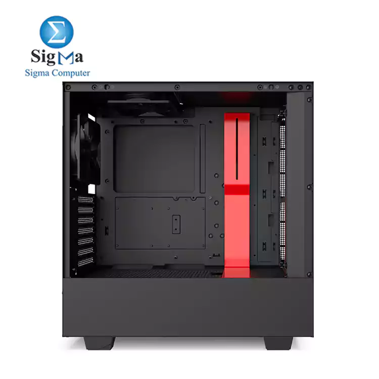 NZXT H510 - CA-H510B-BR - Compact ATX Mid-Tower 2 FANS 120MM PC Gaming Case Black Red