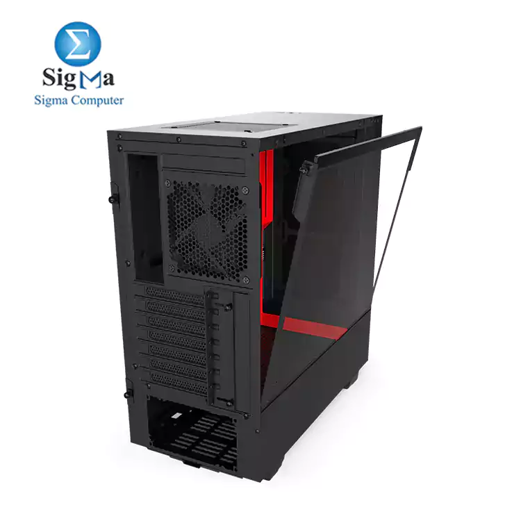 NZXT H510 - CA-H510B-BR - Compact ATX Mid-Tower 2 FANS 120MM PC Gaming Case Black Red