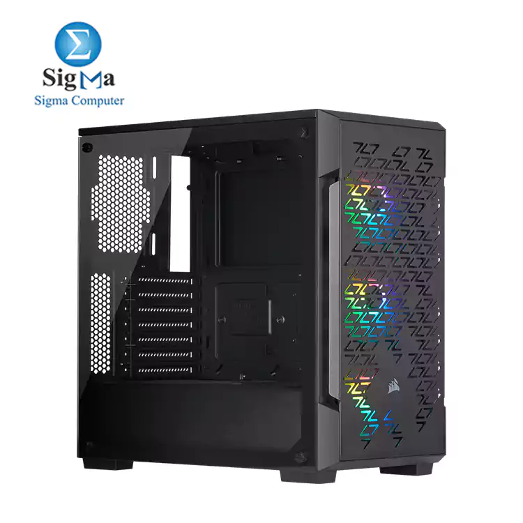 CORSAIR iCUE 220T RGB Airflow Tempered Glass Mid-Tower Smart Case     Black