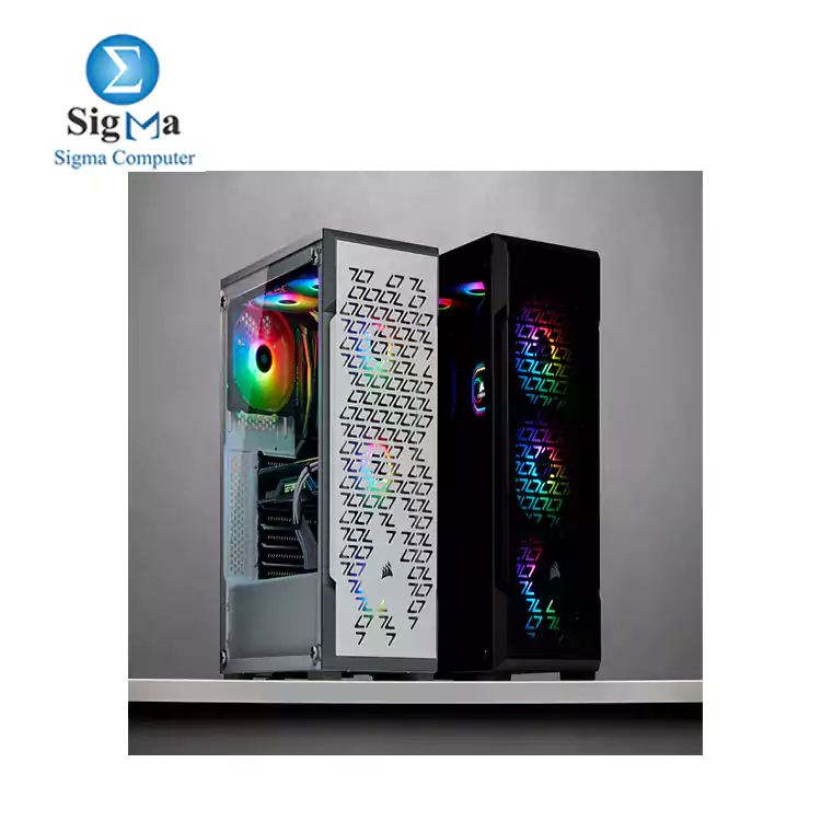  CORSAIR iCUE 220T RGB Airflow Tempered Glass Mid-Tower Smart Case — White